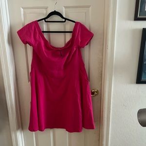 NWT Torrid off shoulder skater dress. Hot pink. Size 2
